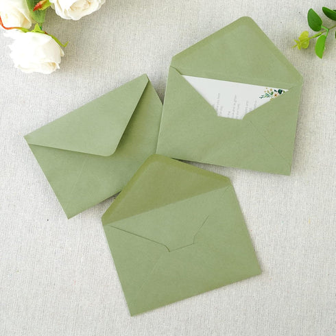 PONATIA 50 Pack Sage Green A4 Envelopes, 4 1/4 x 6 1/8 Inches for Christmas Gift Cards, Wedding Details, Thank You Cards