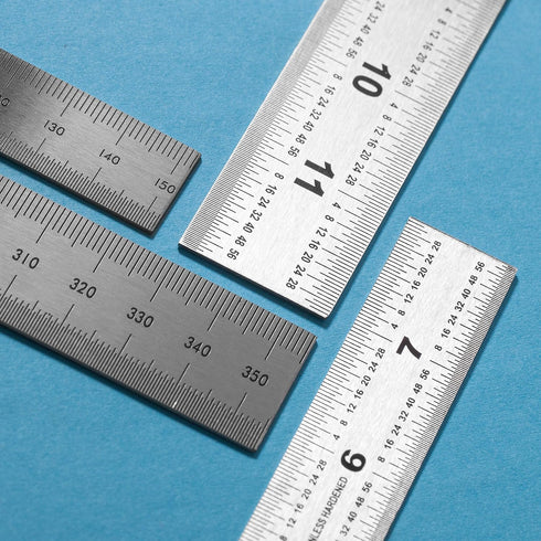Mr. Pen Machinist Ruler, 4 Pack (6, 8, 12, 14 inch), Stainless Steel Metric Ruler with Millimeter Measurements
