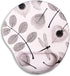 Ergonomic Mouse Pad with Wrist Support, Cute Mouse Pad for Office, Gaming, Comfortable Pain Relief (Off-White Leaf)