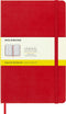 Moleskine Classic Notebook, Hard Cover, Large (5" x 8.25") Squared/Grid, Scarlet Red, 240 Pages