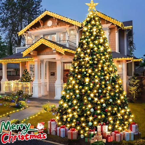 197FT 500 8 KNONEW LED Christmas Lights Outdoor String Lights Modes & Memory Fairy Light Plug in Waterproof LED String