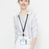 Polyester ID Lanyard, 5 Pack, 20 Inch Flat Lanyard with Retractable Badge Reel and Horizontal Name Badge Holder