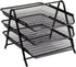 Mind Reader 3-Tier Paper Tray, Desktop Organizer for File Storage, Metal Mesh, Black