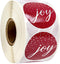 Joy Christmas Stickers, 500 Shiny Holiday Labels, 1.5" Envelope Seals, Made in The USA
