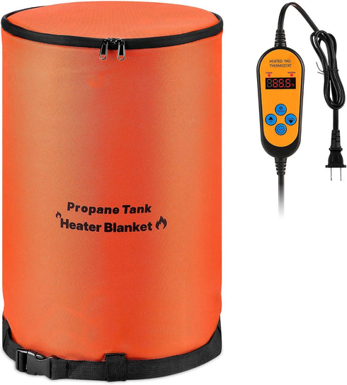 20LB (41-122F) Dreyoo RV Propane Tank Heater Blanket Thermostat Control and Timer Function, Waterproof & UV Resistant