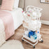 SONGMICS Rolling Cart, 3-Tier Storage Trolley with Handle, Utility Cart for Bathroom Laundry Room, White UBSC067W01