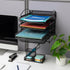 Mind Reader Paper Tray, Desktop Organizer, Wall Mountable File Storage, Metal Mesh, 11.5" L x 14.25" W x 11.5" H, Black