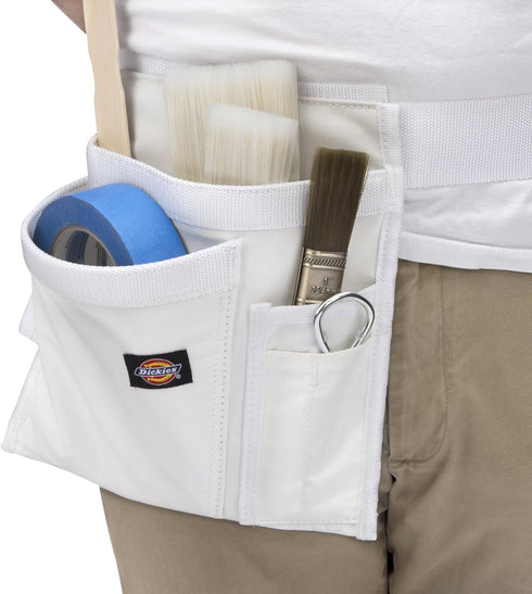 Dickies 5-Pocket Single Side Tool Belt Pouch/Work Apron for Painters, Durable Canvas Construction, Adjustable Belt