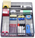 WuGeShop Desk Drawer Organizer | 6 Compartments Mesh Tray for Stationery & Office Supplies, Black