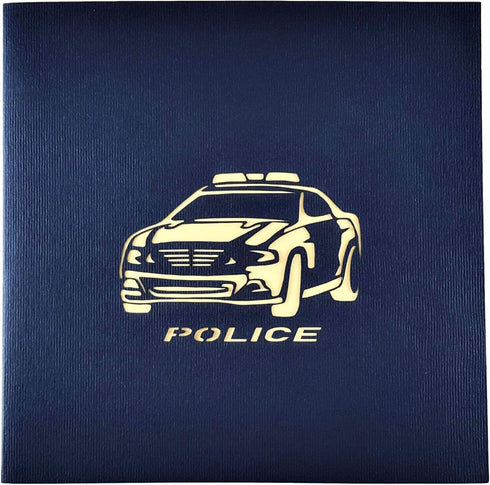 iGifts And Cards Police Car 3D Pop-Up Greeting Card, 6" x 6", Thoughtful Gift for Cops, First Responders