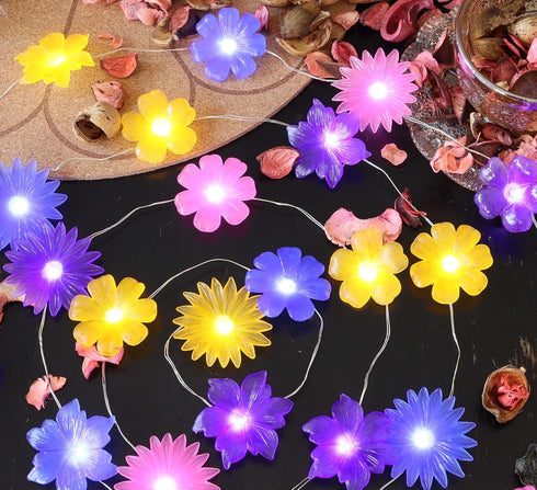 8.5ft 20LED Flower Lights Cute Fairy String Lights Floral Room Decor Night Lights USB Plug in or Battery Power String