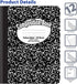 Better Office Products Composition Book Notebook, Hardcover, College Ruled, 100 Sheets, 9.75" x 7.5", Black