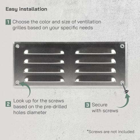 Vent Systems 10" x 4" Inch Aluminum Air Vent Cover, Quality Air Return Grill for HVAC Home Ventilation