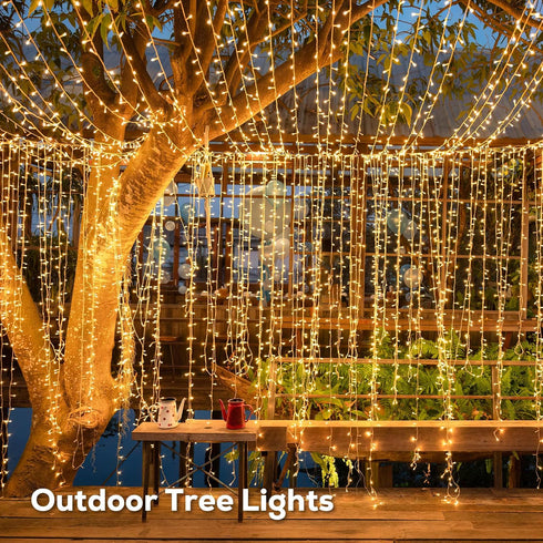 246FT 600 8 LED Christmas Lights Outdoor Waterproof Modes String Lights for Outside Warm White Christmas Tree Lights
