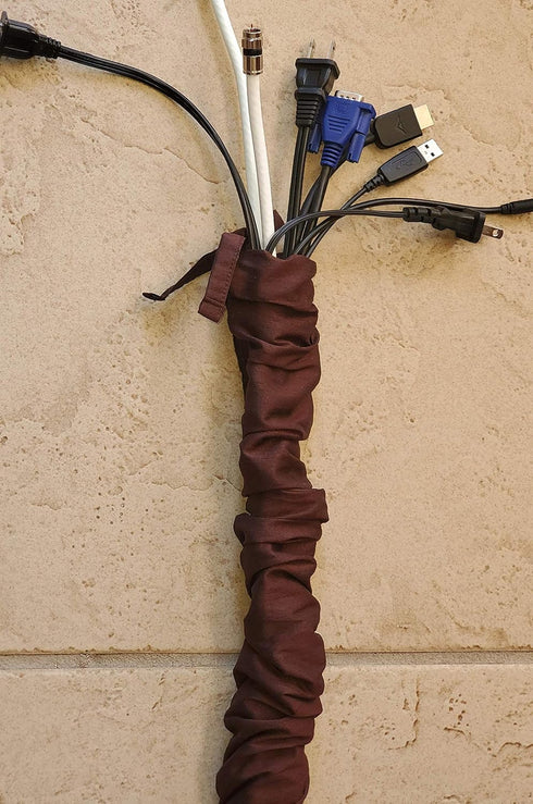 Bold Bedding 6.5 Cord & Chain Cover, feet, Dupioni Faux Silk Fabric, Hook-and-Loop Strip Close- Use for Chandelier
