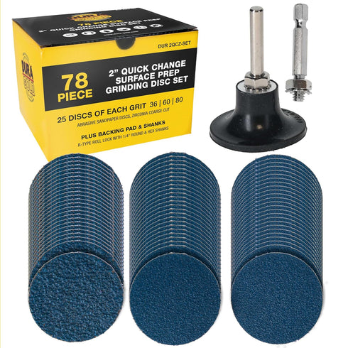 Dura-Gold 2 Inch Grinding Discs, 36, 60 & 80 Grit (25 Disc