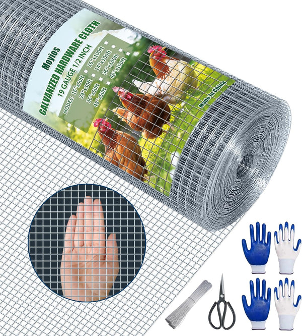 Hardware Cloth 1/2 Inch 24 in x 50 ft 19 Gauge, Hot