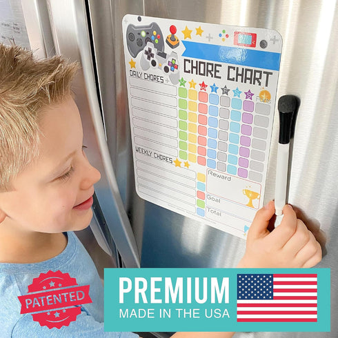 Magnetic Chore Chart for Kids - Good Behavior Chart, Dry Erase Daily, Weekly Responsibility List