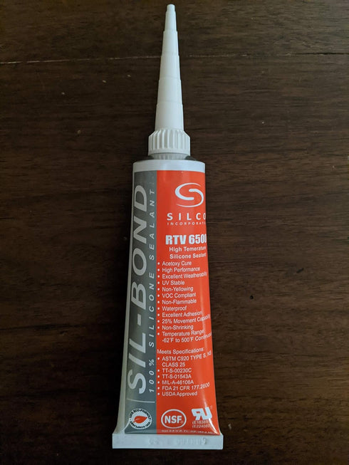 Sil-Bond RTV 6500 High Temperature Silicone, Industrial Grade, Red (2.8oz)