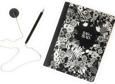 Office Werks Secure Ballpoint Pen with Chain - 4 Pens with 26" Ball Chain, Rubber Grip, Black Ink, Desk Holder