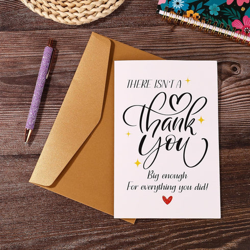 XIHIRCD Thank You Cards, Simple Blank Appreciation Greeting Notes with Envelope for Gratitude Teachers Bosses Friends