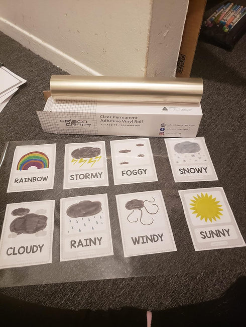 Frisco Craft Transparent Self Adhesive Laminating Roll, Self Laminating Sheets for Decals, Sticker, Photos & More, No