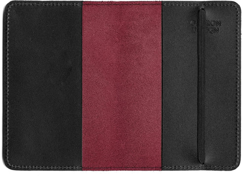Oberon Design Wild Rose Pocket Notebook Cover, Fits 5.5 x 3.5 Inch Notebooks, Embossed Genuine Leather, Red