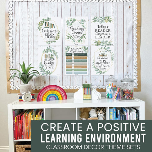 Hadley Designs Motivational Reading Posters for Classroom - 6 Reading Strategies Posters for School Library Decor