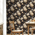 17.5x354 Inch Decotalk Dark Floral Wallpaper Peel and Stick Black Floral Wallpaper Removable Gold and Black Flower Wall