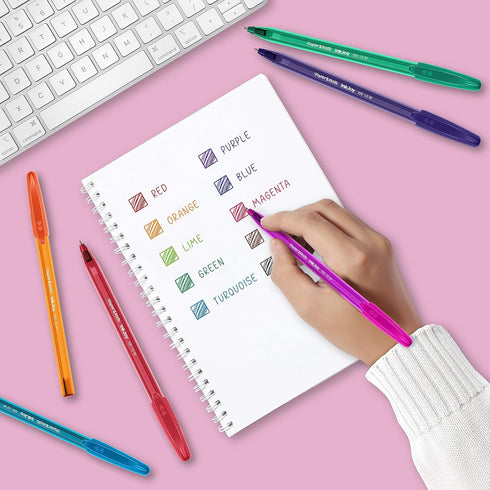 Paper Mate InkJoy 100ST Ballpoint Pens - Medium Point (1.0mm) in Fun Colours, 10 Count