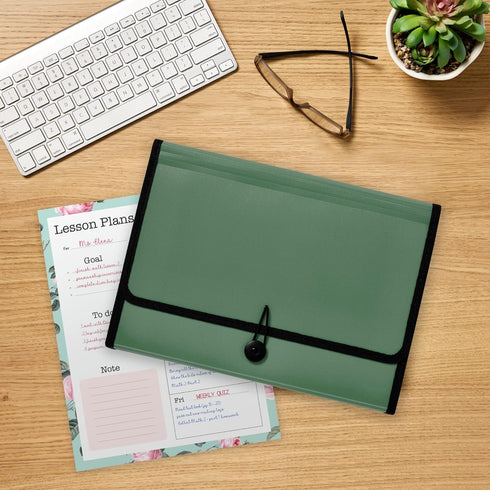 Avery Expanding File Folder Organizer - 13-Pocket Accordion Organizer, Sage, Holds 425 Letter/A4-Size Sheets (73555)