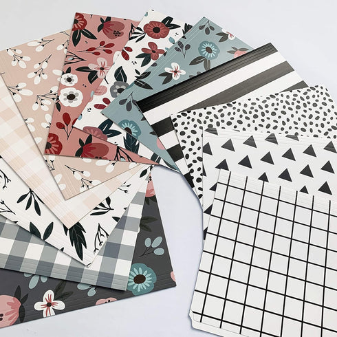 Set of 24 Decorative File Folders, Cute 3 Tab Letter Size Boho Manila Folders, 8.5 x 11 Home Office Supplies