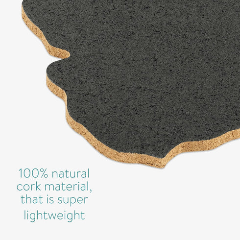 Navaris Cork Board World Map, Self-Adhesive Corkboard for Wall, 18 Cork Pieces and 10 Pins, Black