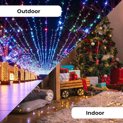 100 Count Multicolor Incandescent Christmas Lights White Wire String Light Indoor Outdoor Tree Garland Holiday Wedding