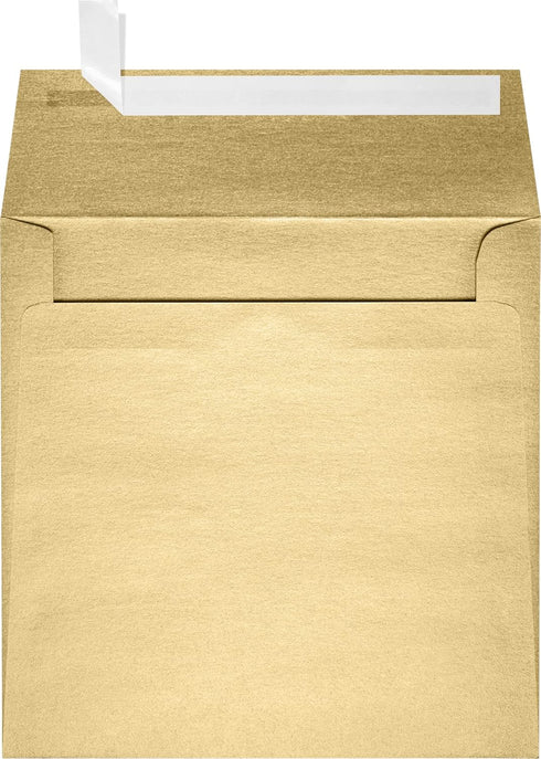LUXPaper Square Invitation Envelopes | Peel & Press | 6" x 6" | Blonde Metallic | 81lb. Text | 50 Qty