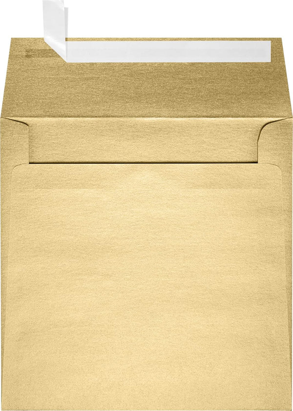 LUXPaper Square Invitation Envelopes | Peel & Press | 6" x 6" | Blonde Metallic | 81lb. Text | 50 Qty