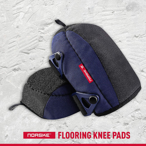 Norske Tools NMAP009 Flooring Installation Knee Pads with High Density Foam and Gel Padding, Slip buckle fastener System with Adjustable Elastic Straps,black/blue