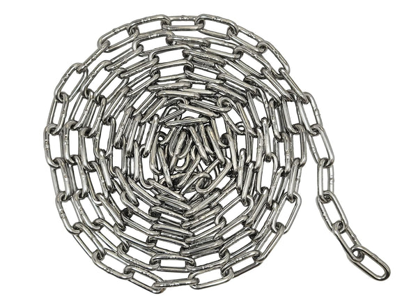 5/32-in X 10-ft Weld Stainless Steel Straight Link Chain for Home Improvement, Capacity 500lbs
