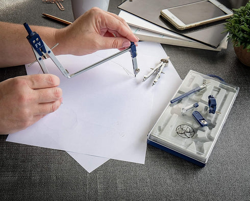Drafting Compass for Geometry Set - Drawing Compass for Drafting, Math, and Making Circles with Large Extension Beam