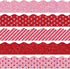 Whaline 69Ft Valentine's Day Glitter Bulletin Board Borders, 5 Designs Red Pink Heart Stripe Dot Decoration