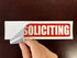 No Soliciting Sign, Two Pack Stickers for Door or Window, Small Vinyl Decal Signs for Home Office Business