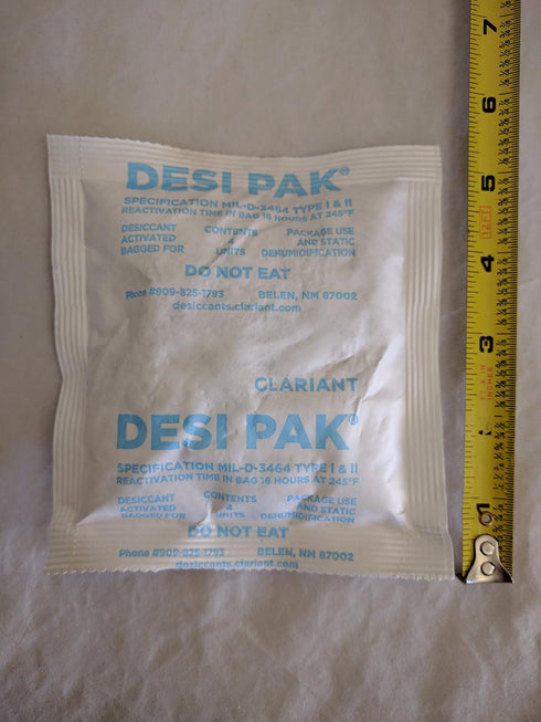 Desi-Pak Bentonite Clay Desiccant with Humidity Indicator, 4 Packs (5oz or 140g Each)