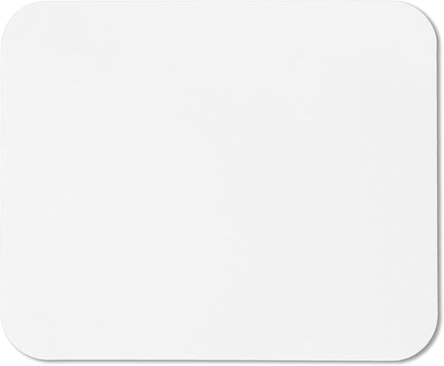Mouse Pad White Non-Slip Rubber Base - Standard Size for Office and Gaming 7.75 x 9.25 in