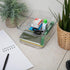 Mind Reader 4 Pack Desk Supplies Organizer, Clear Office Supplies Holder, 8.85" x 6" x 4"
