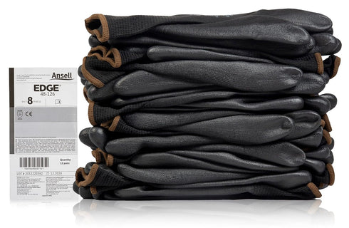 EDGE 48-126 Industrial Seamless Gloves - Abrasion-Resistant with Knitted Liner for Auto, Machinery, Electronics -