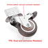 Skelang 4 Pcs 2 Inches Swivel Plate Casters with Brake, TPE Replacement for Baby Bed, Carts
