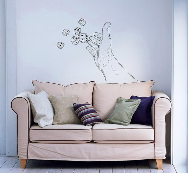 stickergraphics Hand Rolling Dice Wall Decal Game Casino Dices Decals Wall Vinyl Sticker