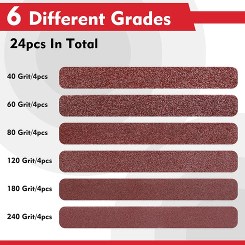 WORKPRO 24 Pack 1/2 x 18 Inch Sanding Belts, Aluminum Oxide Abrasive for Woodworking, Metal Polishing