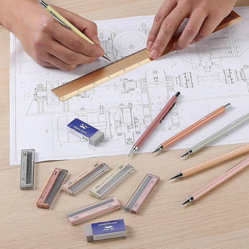 Mr. Pen Mechanical Pencil Set with Lead and Erasers Refills - 6 Pack, Boho Theme, 0.5mm & 0.7mm Pastel Pencils