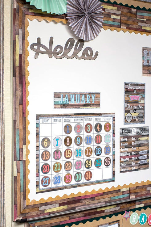 Teacher Created Resources Burlap Scalloped Rolled Border Trim, 50 ft for Decorating